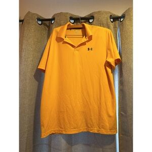 Like New Men's Under Armour Orange Polo Shirt